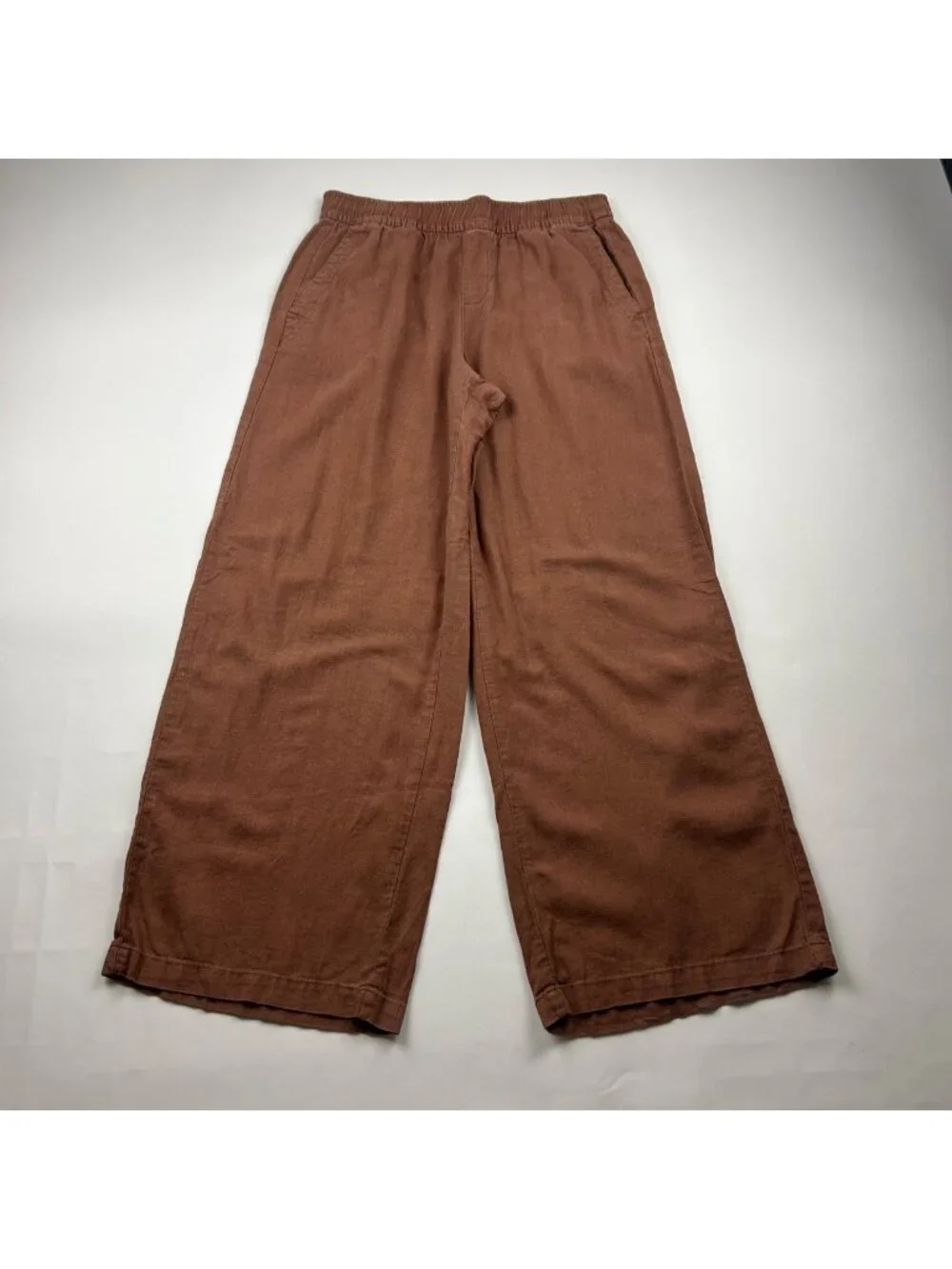 Old Navy Maplewood Brown Linen Blend Wide Leg Pants XS